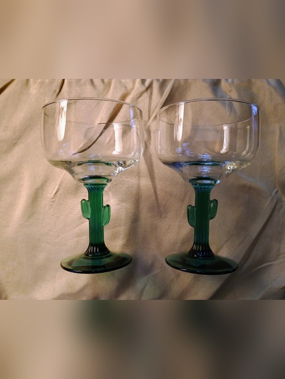 Vintage Cactus Stem Libby Margarita Glasses Set Of Two